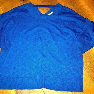 White and Warren blue shirt open front size XS